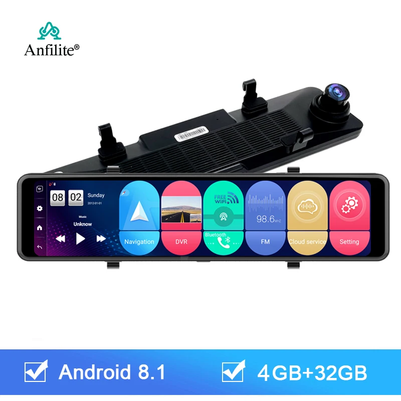 Зеркало-видеорегистратор Anfilite 11 дюймов Android 8 1 4 + 32 ГБ GPS-навигация |