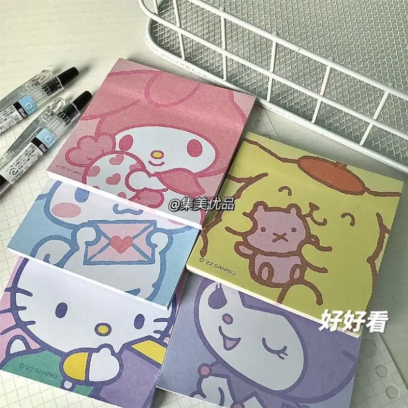 Sanrio Cartoon Kuromi Pom Pom Purin My Melody Peripheral Note Paper Learning Record Hand Account Note Book Kawaii Gift for Girl
