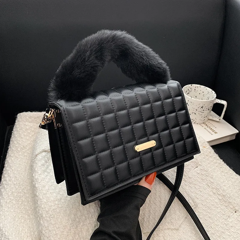 

Handbag 2022 New Trendy Fashion One-shoulder Black Female Bag Simple Commuting Western Style Messenger Casual Ins Chain Bag