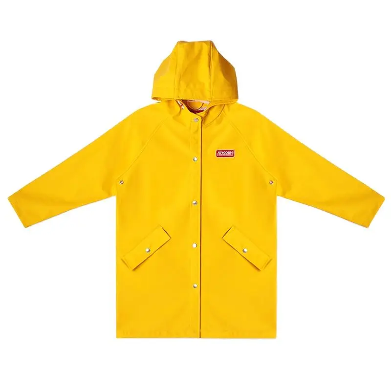 Girls Kids Rain Coat School Outdoor Yellow Raincoat Children Waterproof Jacket Windbreaker Poncho Trench Coat Hood Impermeable