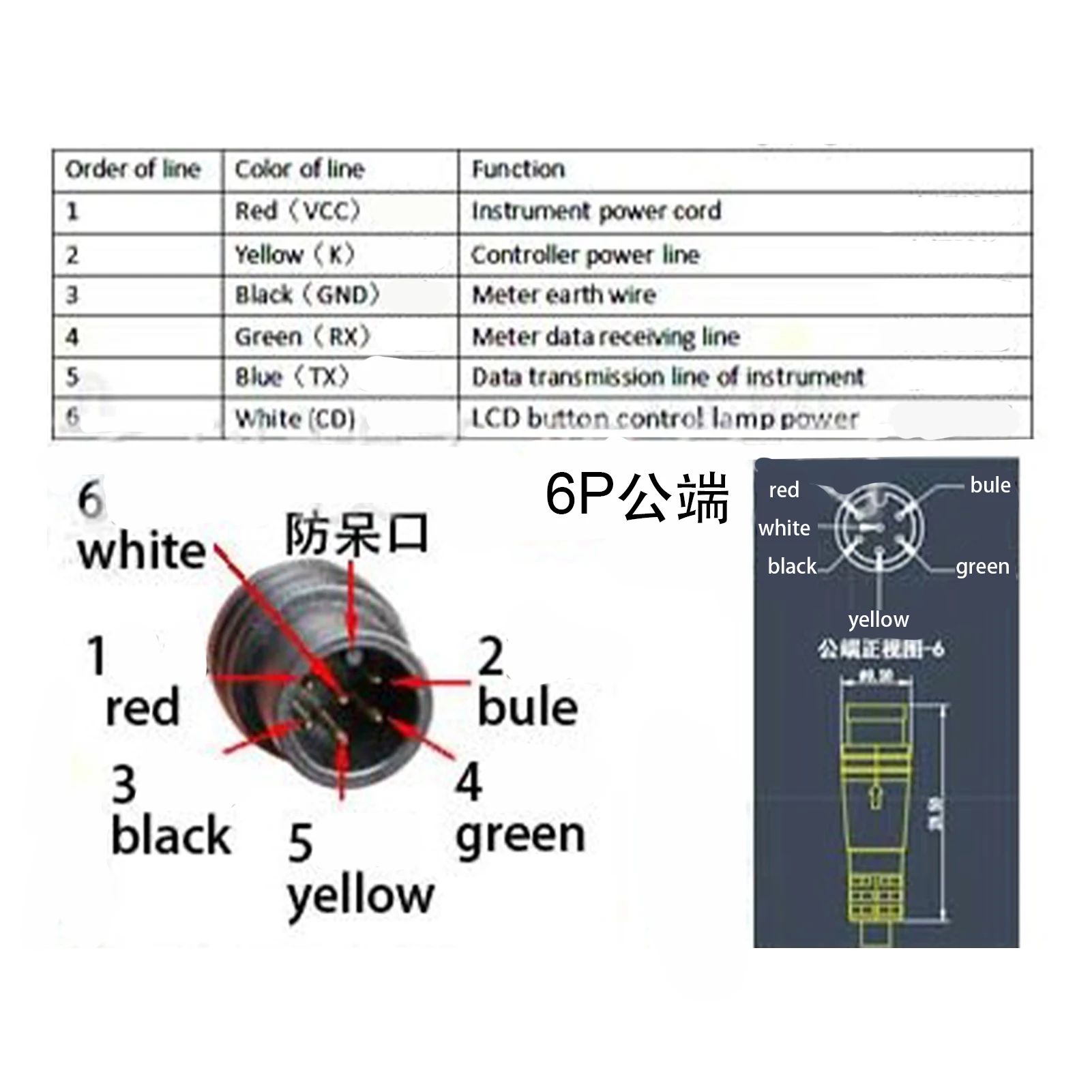 Водонепроницаемый разъем для электровелосипеда с ЖК-дисплеем