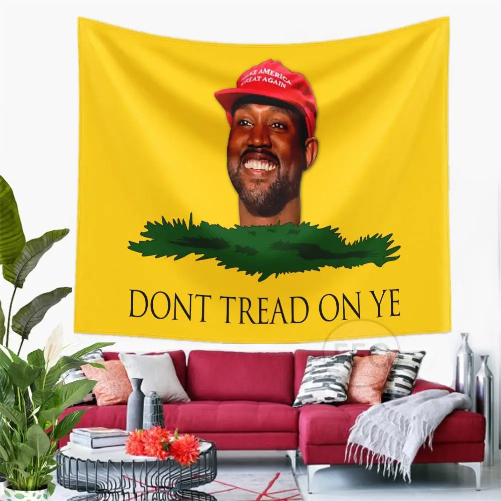 

Настенный гобелен с флагом не Рисунок над глазами, комнатный декор, эстетика Канье, Уэста, мем, гобелен, фоновая ткань для спальни, украшение ...