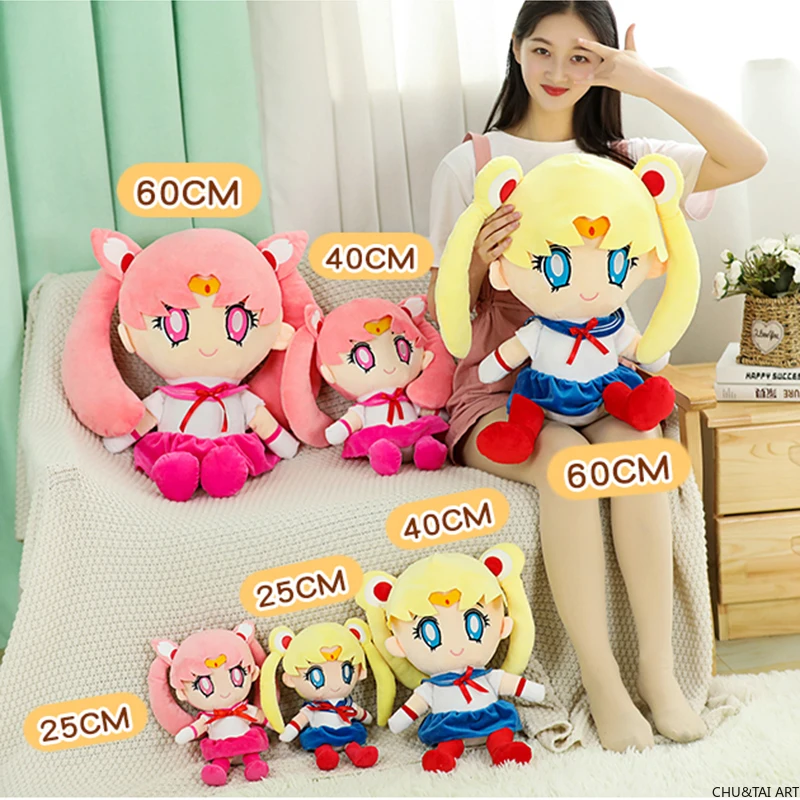 

25-40Cm Kawaii Sailor Moon Plush Toys Tsukino Usagi Cute Girly Heart Stuffed Anime Dolls Gifts Home Bedroom Decoration