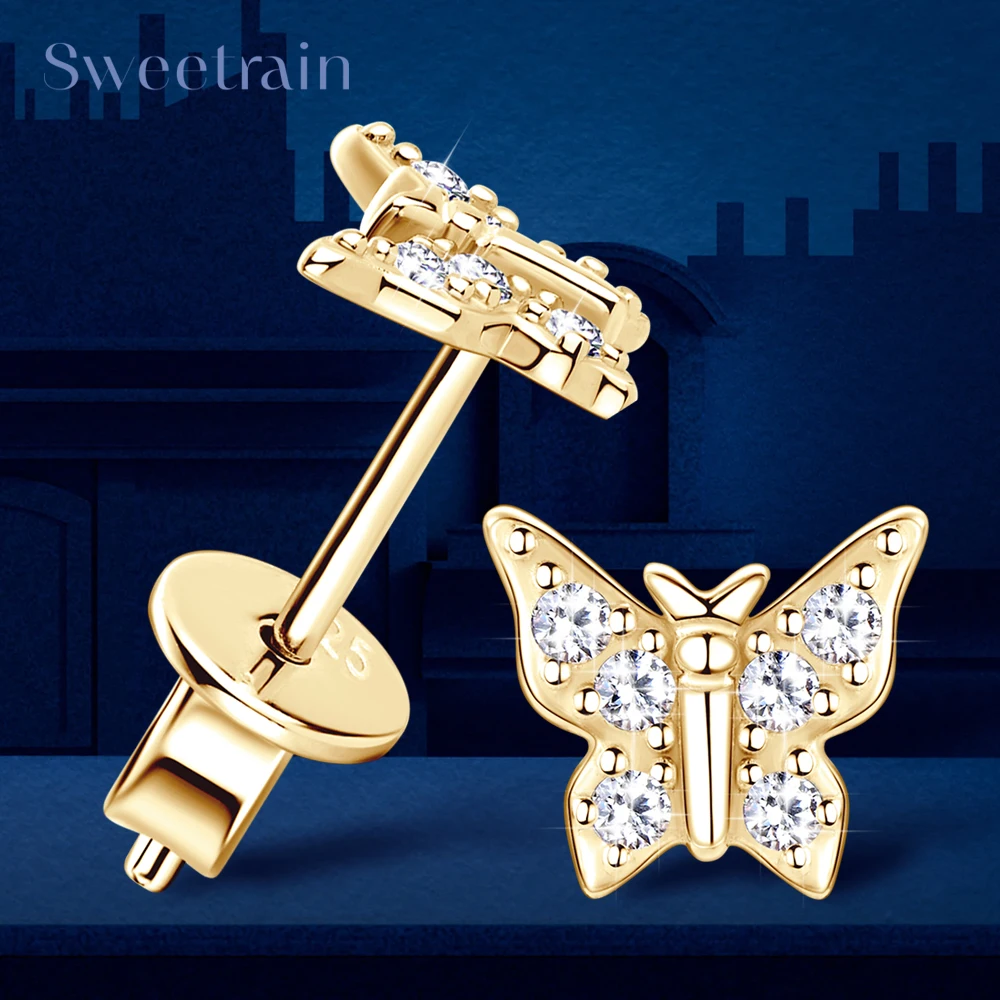 Женские серьги-гвоздики с бриллиантами 925 дюйма 1 2 мм