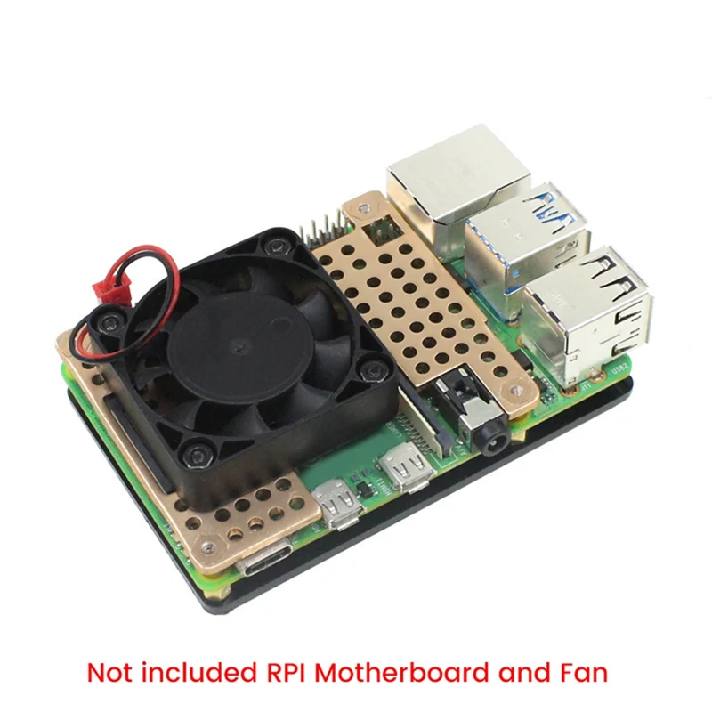 

Для Raspberry Pi 4B/3B +/3B защитный алюминиевый радиатор корпуса для Raspberry Pi 4B Gold