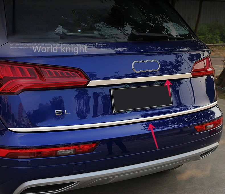 

Хромированная Задняя Крышка багажника из углеродного волокна для Audi Q5 2018 2019 2020, отделка, автомобильные аксессуары, задняя дверь, багажная полоса, украшение автомобиля