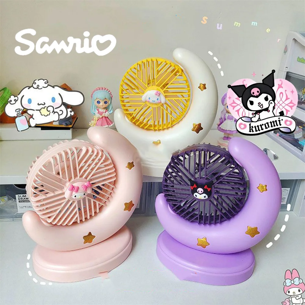 

Sanrio Kawaii Anime Small Fan Cute Hello Kittys Cinnamoroll Summer Children Girl Hand Held Student Desktop Toy Usb Portable Gift