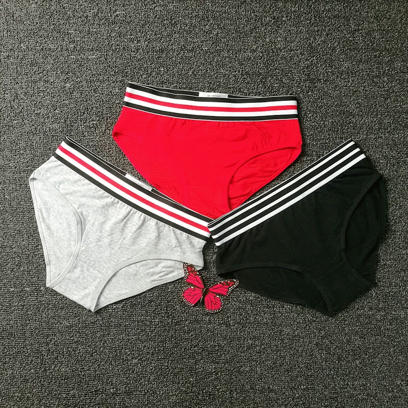 

Tide Brand Women's Cotton Briefs Les Neutral LargeSize Stripe Wide-brimmed Panties Female Underwear Intimates Women Lingerie