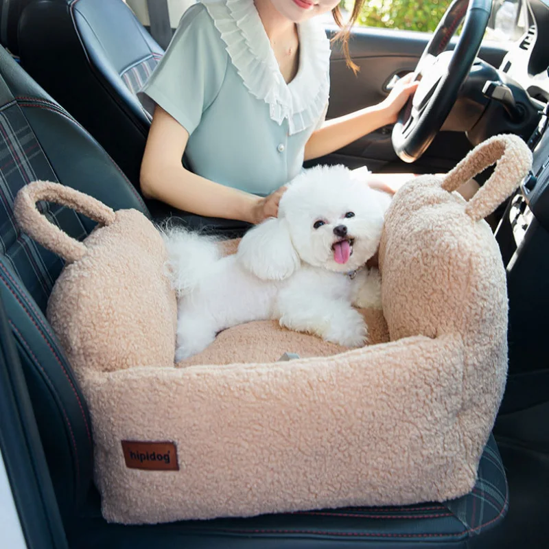 Warm Cat Dog Bed Travel Car Safety Pet Seat Transport Dog Carrier Protector Removable Puppy Kitten Sofa Plush Cushion Beds