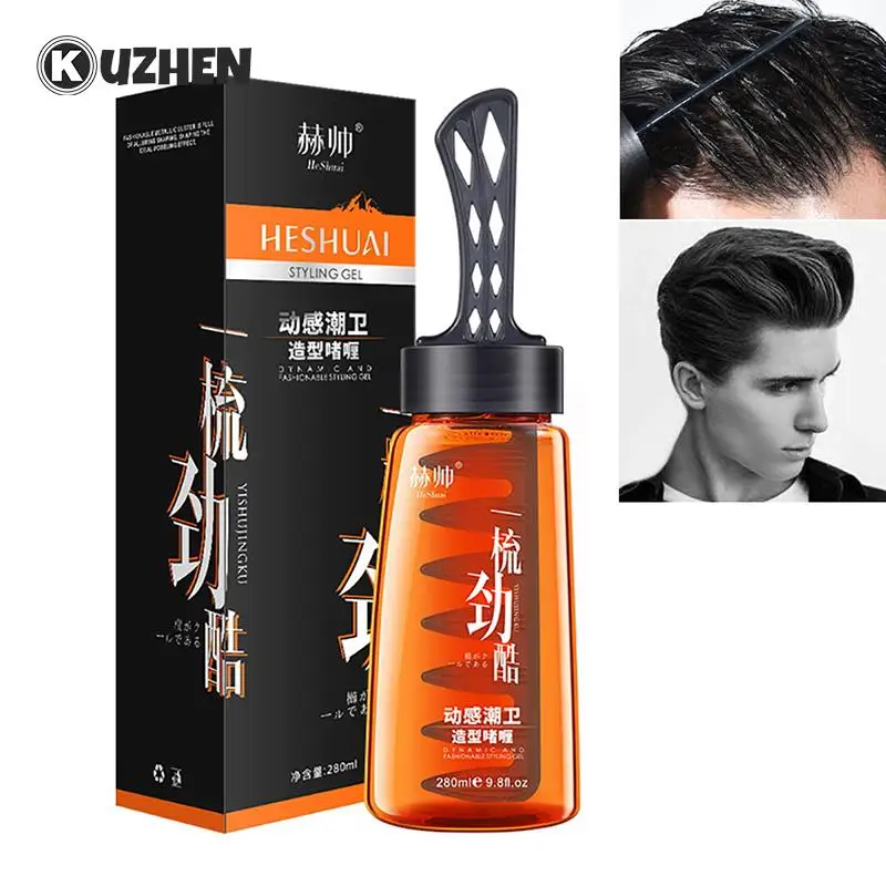 

Стайлинг волос 2 в 1, искусственная кожа для мужчин, воск для волос, Стайлинг, пушистая расческа, мужской крем для волос с широкими зубьями