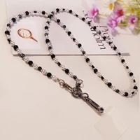 can carry crystal beads pearl hand beaded lanyard personalized anti lost pendant lanyard mobile phone lanyard long crossbody