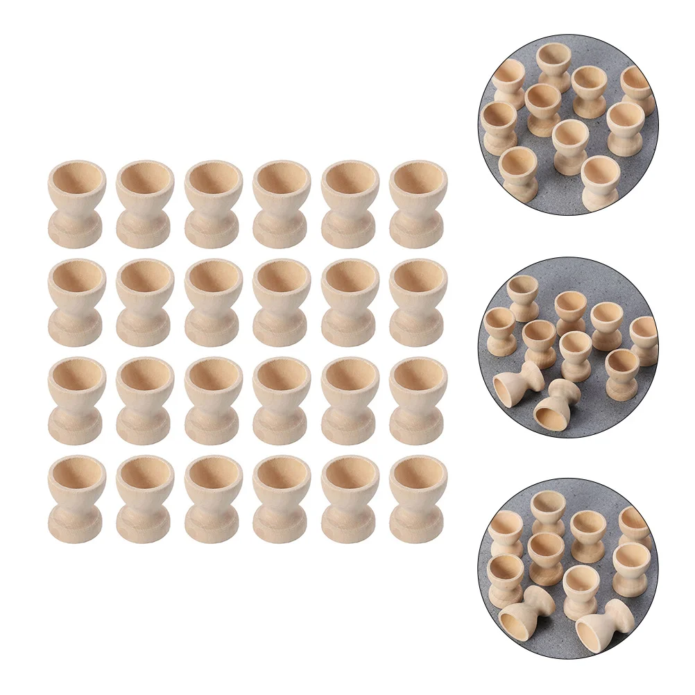 

Egg Holder Wooden Cup Easter Stand Cups Display Boiled Rack Tray Wood Unfinished Stands Eggs Mini Diy Serving Holders Kit