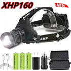 2022 самый яркий светодиодный налобный фонарь XHP160, алюминиевая фара, масштабируемый налобный фонарь, лампа, внешний аккумулятор 7800 мАч, аккумулятор 18650