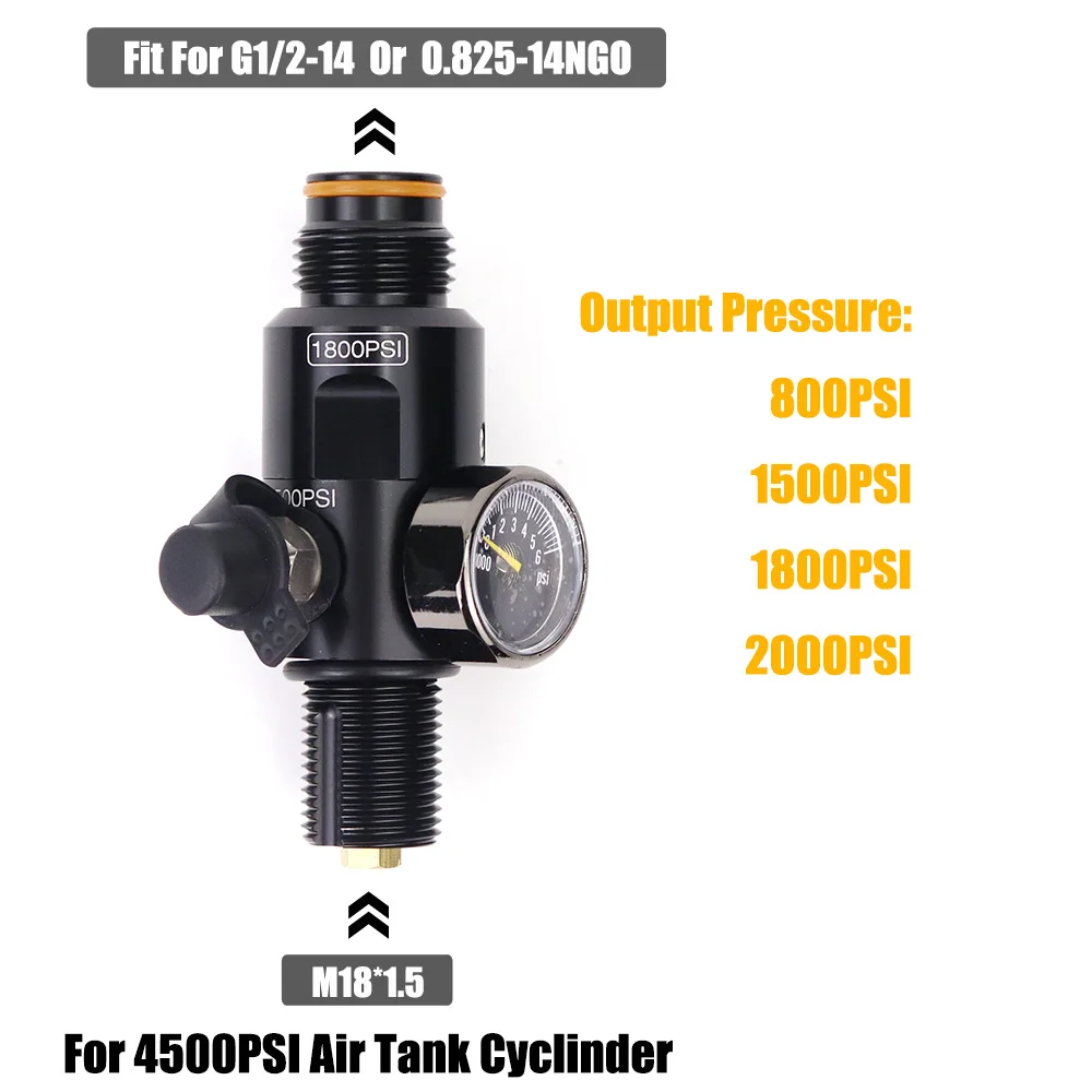 High Pressure 4500PSI Air Tank Cylinder Regulator Valve M18*