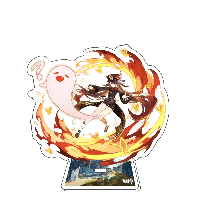 Аниме игра Genshin Impact Кукла акриловая рамка модель игрушка орех Zhongli и Kamisato Ayaka