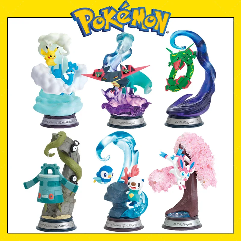 Re-ment Rayquaza Sylveon Dragapult Bronzong Piplup Oshawott Swing Collection Action Figures Model Pvc Toy