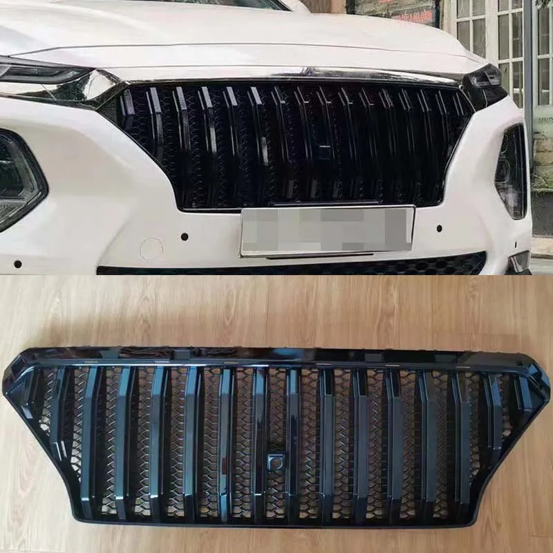 

Автомобильная решетка для Hyundai Santa fe 2018 2019 2020 решетка для передних гонок автомобиля решетка для Santa fe черная ABS маска радиатор бампер сетка