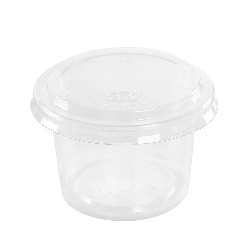 

100PCS 10.5oz Disposable Plastic Portion Cups Clear Portion Container with Lids for Jelly Yogurt Mousses Take-out