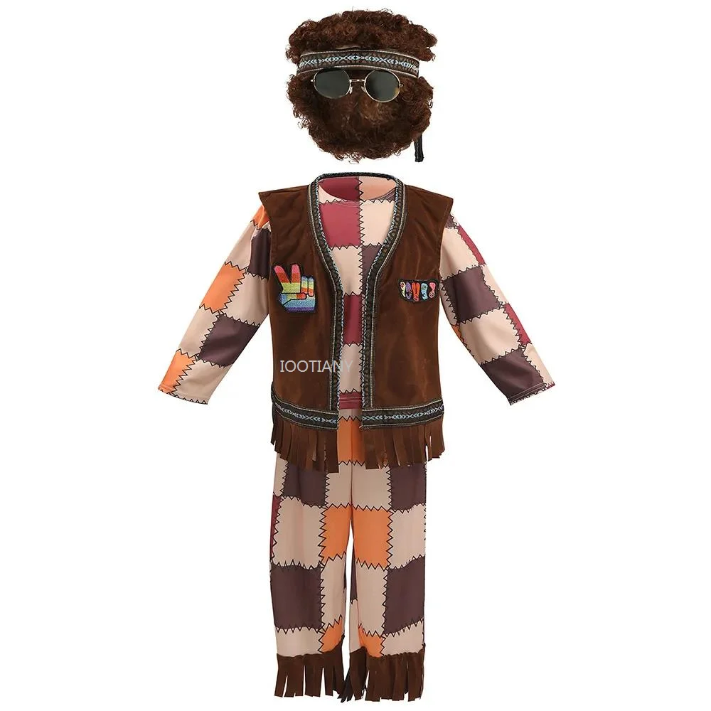 День защиты детей клетчатая одежда в стиле хип-хоп детские костюмы ретро 1970-х