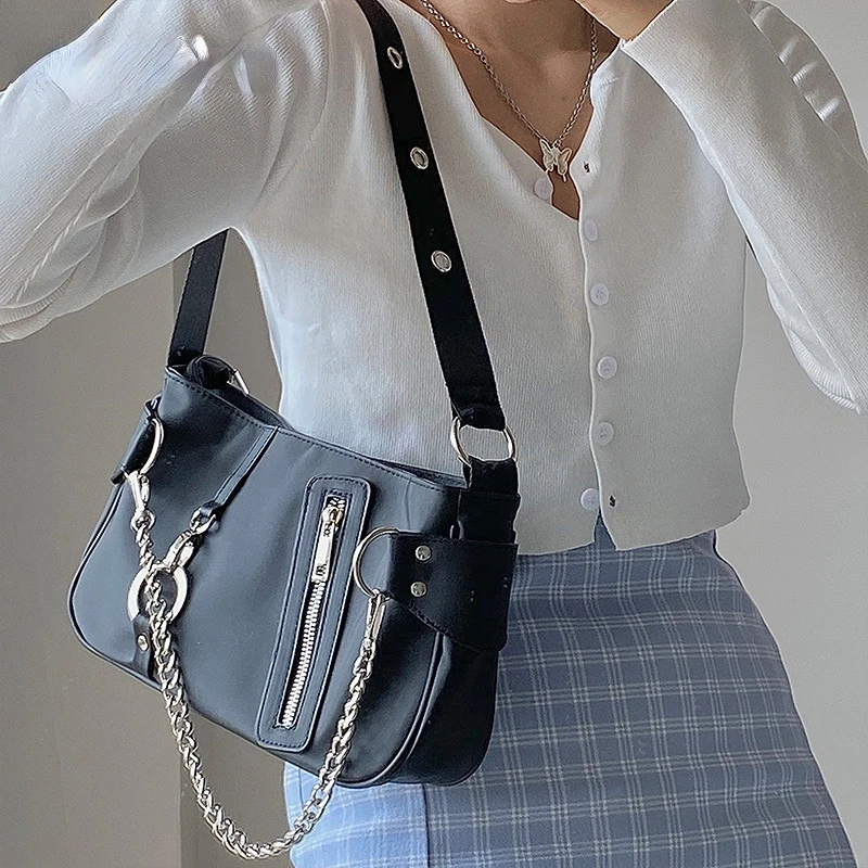 

Винтажная сумка через плечо с нейлоновой цепочкой, женская дизайнерская спортивная сумка-мессенджер на плечо, женские повседневные сумки, маленькая дорожная женская сумка