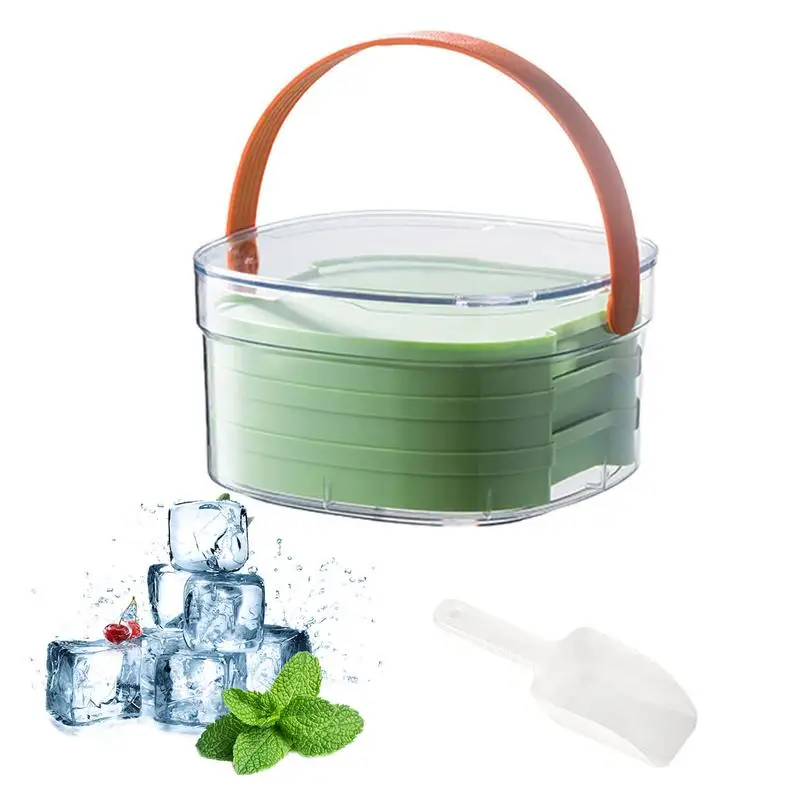 

Ice Cube Trays For Freezer Ice Cube Trays With Bins Ice Storage Box With Lid Freezer Container With Handle Ice Molds Trays