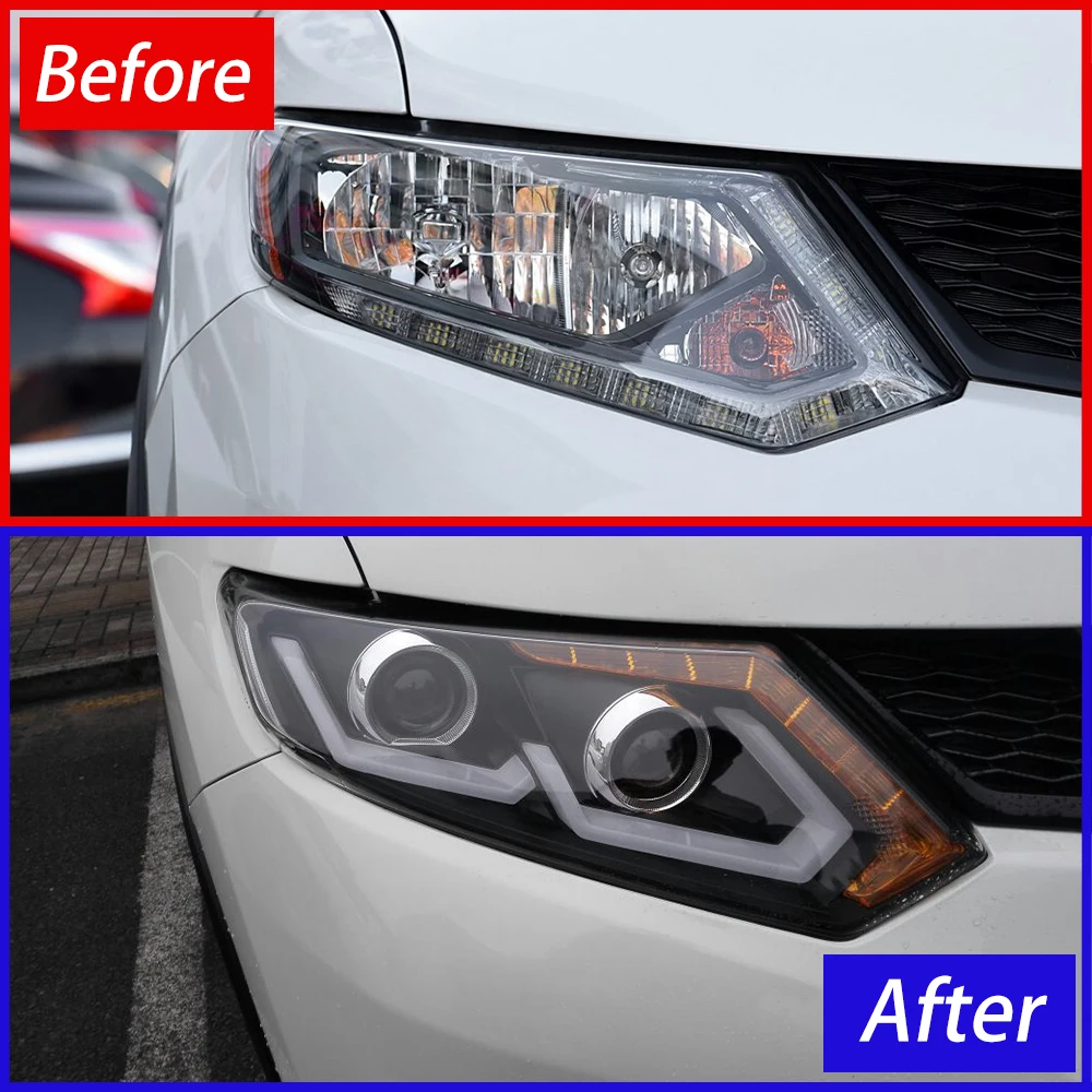 Автомобильные передние фонари для Nissan X-Trail 2014-2016 обновленная сборка