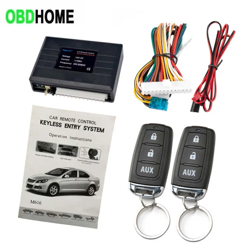 

433.92 MHz 12V Car Keyless Entry System Remote Central Door Lock with Remote Control Car Alarm Systems Auto Remote Central Kit