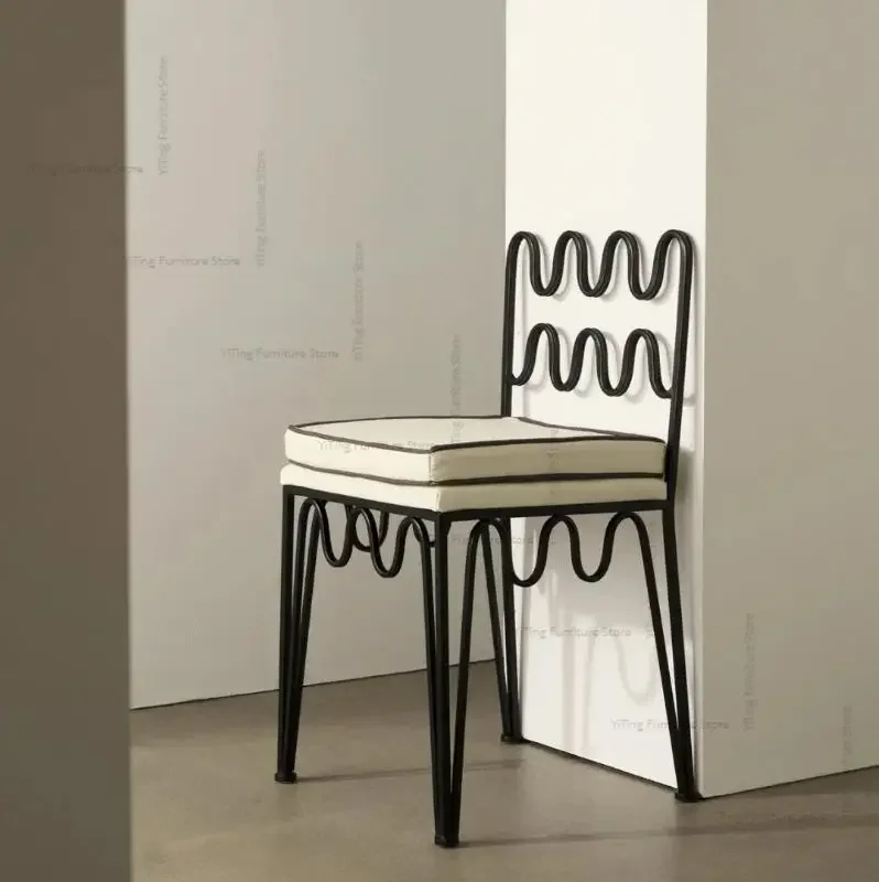 Французский железный обеденный стул дизайнерский домашний ретро-волновой