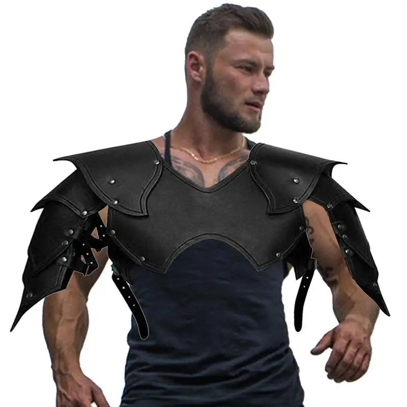 

Adult's Cuirass Medieval Elf Cosplay Costume Elven Shoulder Chest Armor Viking Knight Leather Larp Vest Tops Buckle Strap