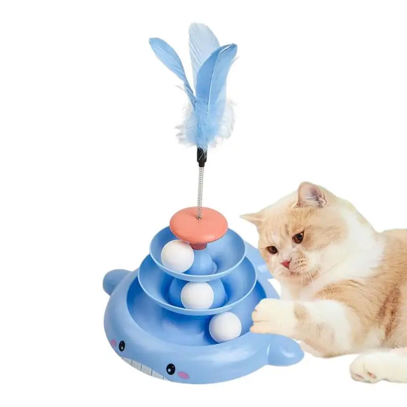 

3 Level Turntable Kitten Interactive Toy Cat Toy For Exercise Fun Relaxing Pet Supplies Roller Chasing Exercising Cat Teaser Toy