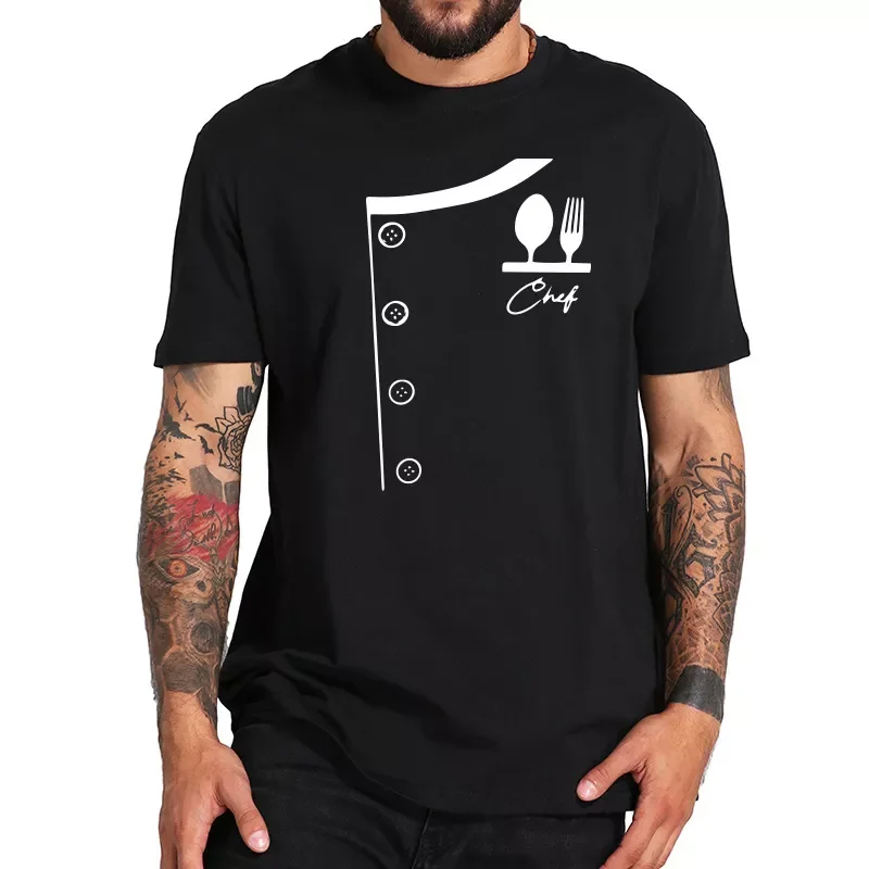 

NEW IN T shirt Fake Suit Cook Printed Tees Cotton Funny Summer Top High Quality Loose O-neck T-shirt EU Size