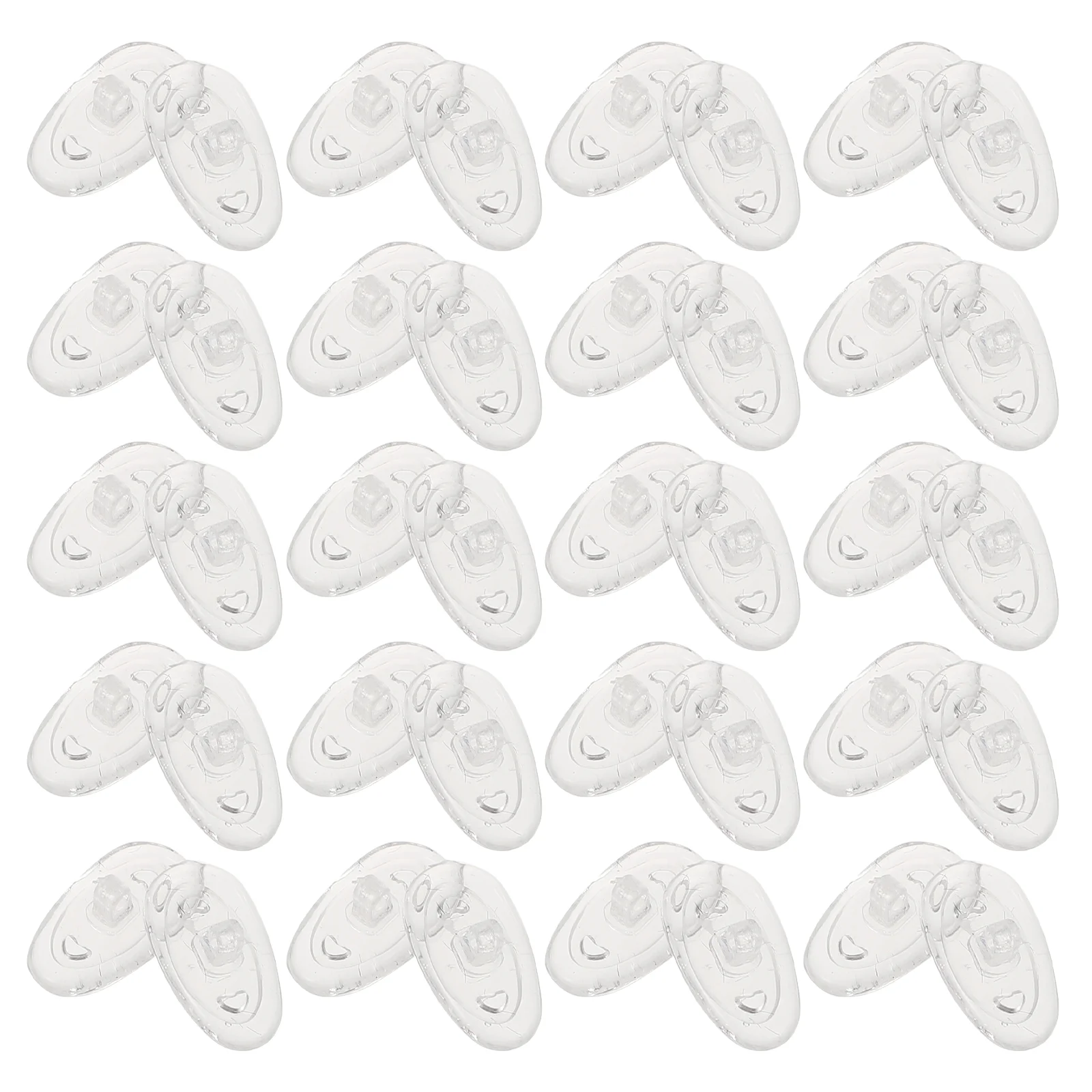 

50 Pcs Glasses Nose Pads Frame Cushion Eyeglasses Supplies Nasal Strips Non-slipping White Silica Gel Anti-slipping Practical