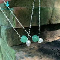 natural green jade choker necklace gemstone women high quality jewelry design handmade natural freshwater pearl