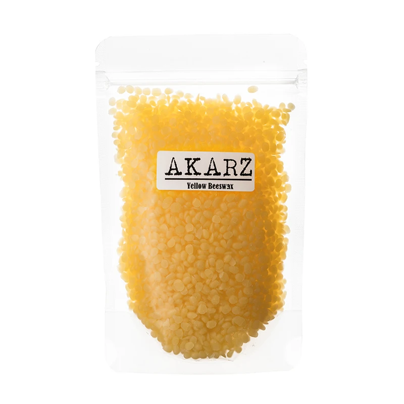 AKARZ Famous brand 100% Organic Natural Pure Yellow Beeswax Pellet Honey Cosmetic Grade Lipstick Soap skin care DIY raw material