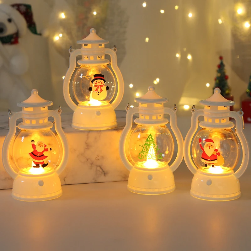 Портативные рождественские светодиодные фонари, Санта-Клаус, снеговик, рождественские украшения, лампа для дома, рождественские и Новогодние рождественские украшения