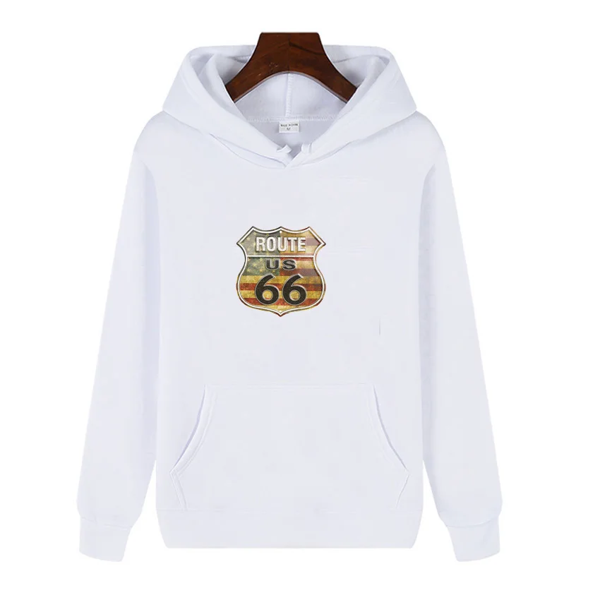 

Толстовка Route 66, пуловер для мужчин и женщин, Повседневная Толстовка с капюшоном и принтом в стиле хип-хоп, Мужская модная Толстовка Оверсайз...