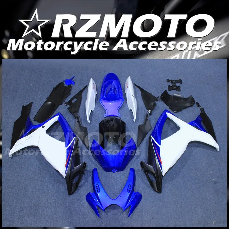 

Новинка, обтекатели для мотоцикла, подходят для Suzuki послепродажный АБС 600 750 k6 k7 GSXR 2006 2007 06 07, комплект кузова, синий, белый