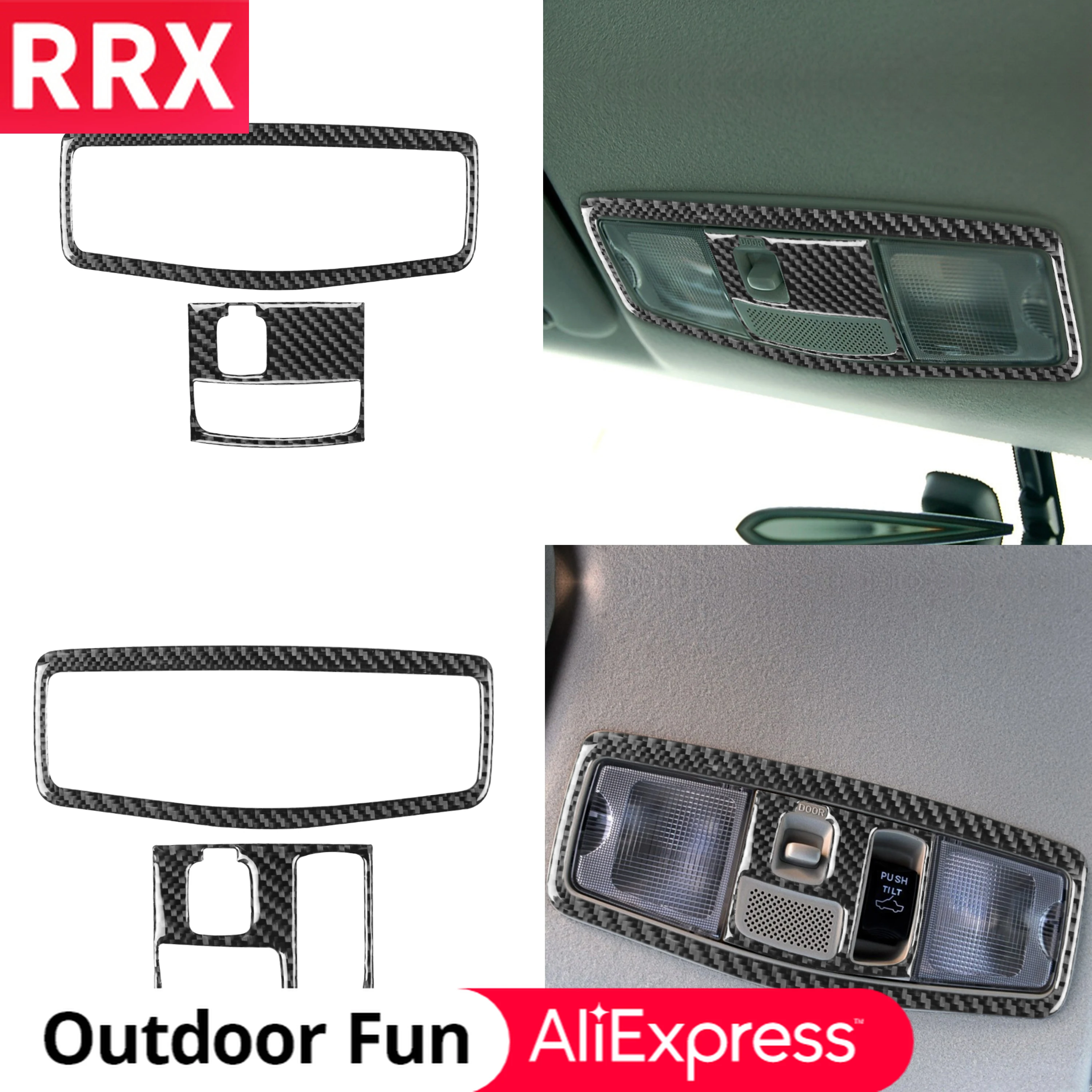 

For Mitsubishi Lancer GTS ES DE 2008-2015 Carbon Overhead Console Panel Switch Sticker Reading Light Cover Trim Car Accessories