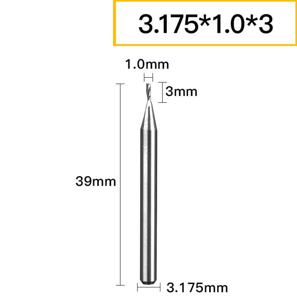 

CNC Milling Cutter End Mill 3.175mm Handle Diameter Accessories CNC Engraving High Quality Replacement Single Edge