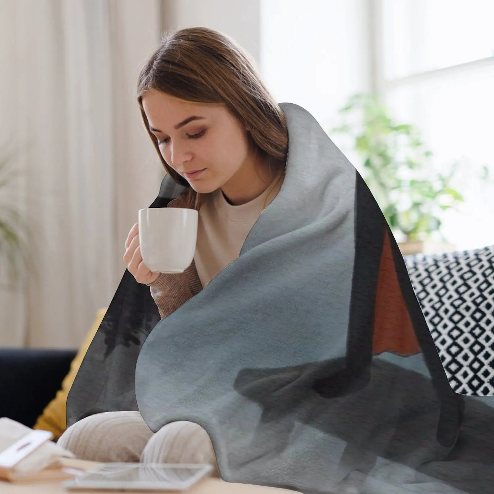 jegry в туманном день. Плед. Симпатичные клетчатые зимние постельные одеяла на