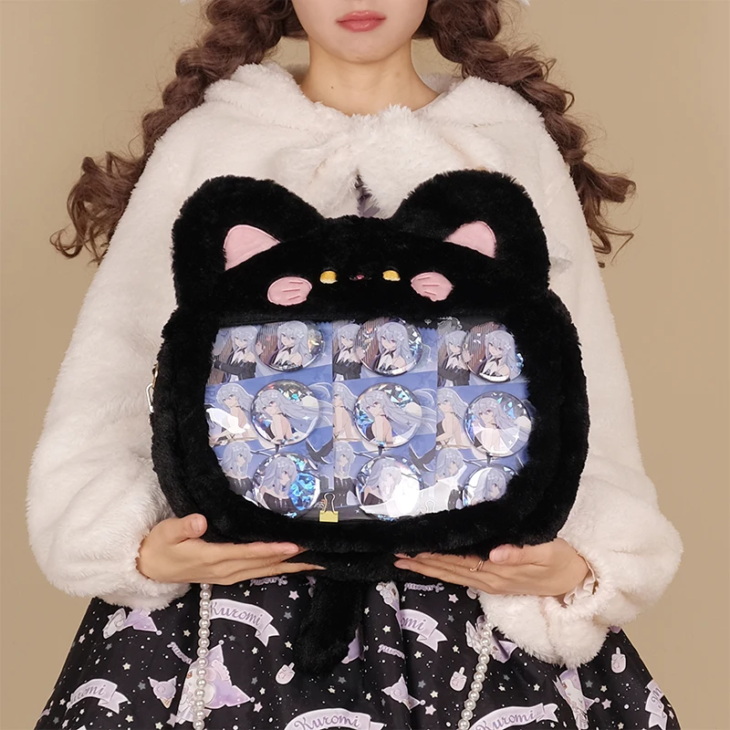 

Large Capacity Plush Toy Bags Teenage Girls Lolita Backpacks Sweet Cute Doll Ita Bag Kawaii Uniform Transparent Crossbody Bags