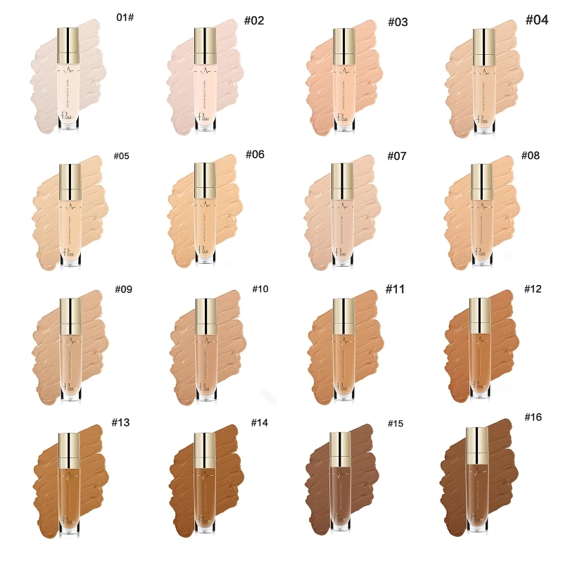 

Liquid Foundation Professional Makeup Base Oil Free Full Coverage Concealer Long Lasting Liquid Foundation Cosmetics E1YF