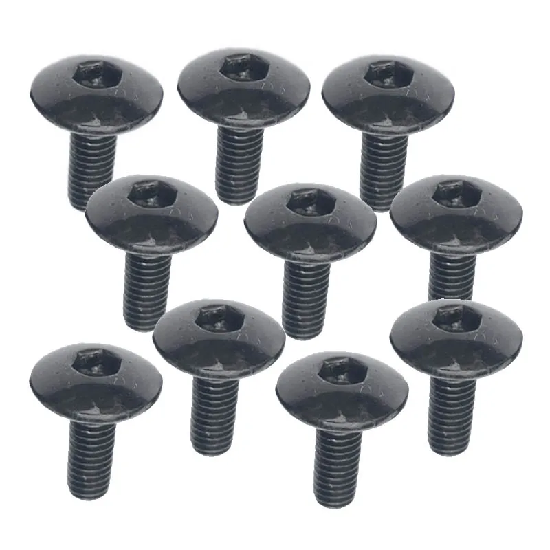 

10 шт. большой плоский болт с круглой головкой и внутренним шестигранником M6 6 мм M6X16 для мотоцикла, скутера, квадроцикла, мопеда, пластиковая крышка
