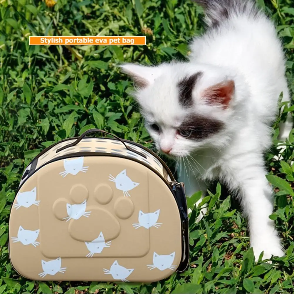 

Переноска для домашних питомцев EVA, портативная изящная складная дорожная сумка для путешествий с кошкой и щенком, сумка для путешествий и п...