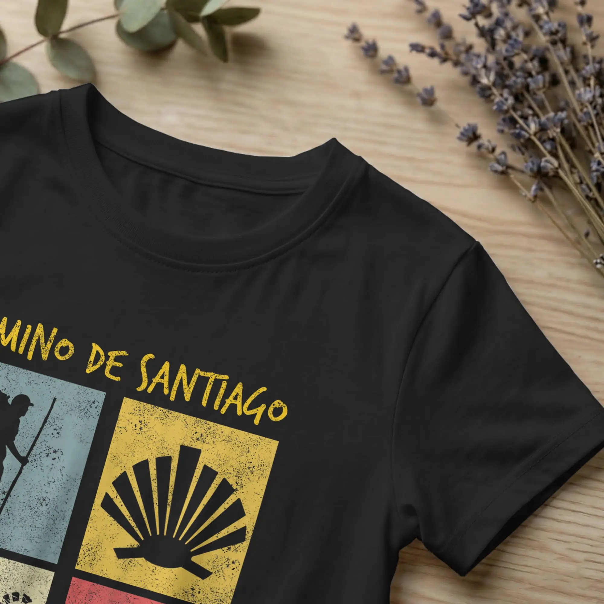 Фото Мужские футболки Camino de Santiago Way of St James, винтажные футболки Buen Camino, футболки с короткими рукавами и круглым вырезом, хлопковые летние товары №3