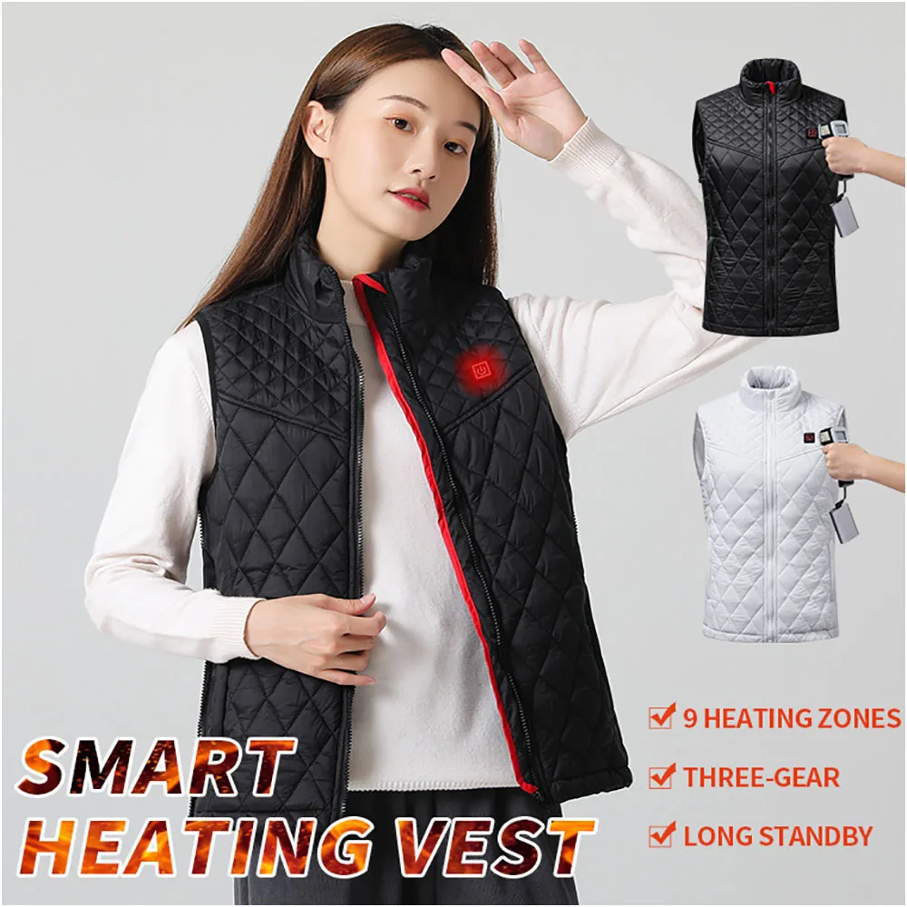 

Women Winter USB Heating Vest Smart Heating Cotton Vest Infrared Electr Skating Ski SportWaistcoat Jackets Warm Vest