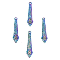 10pcs alloy retro simple arrow charms pendant accessory rainbow color jewelry diy making necklace earring metal bulk wholesale