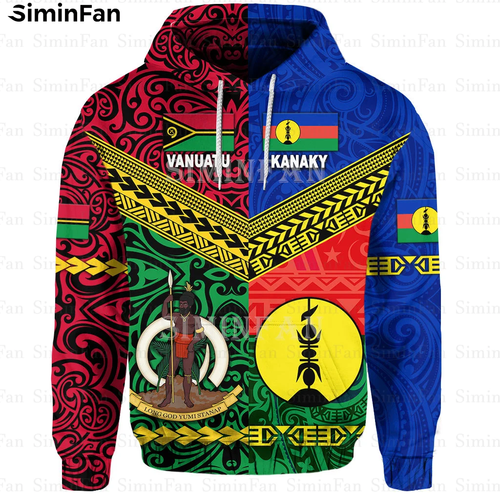 

New Vanuatu Kanaky Kalonia 3D Printed Men's Hoodie Casual Zip Coat