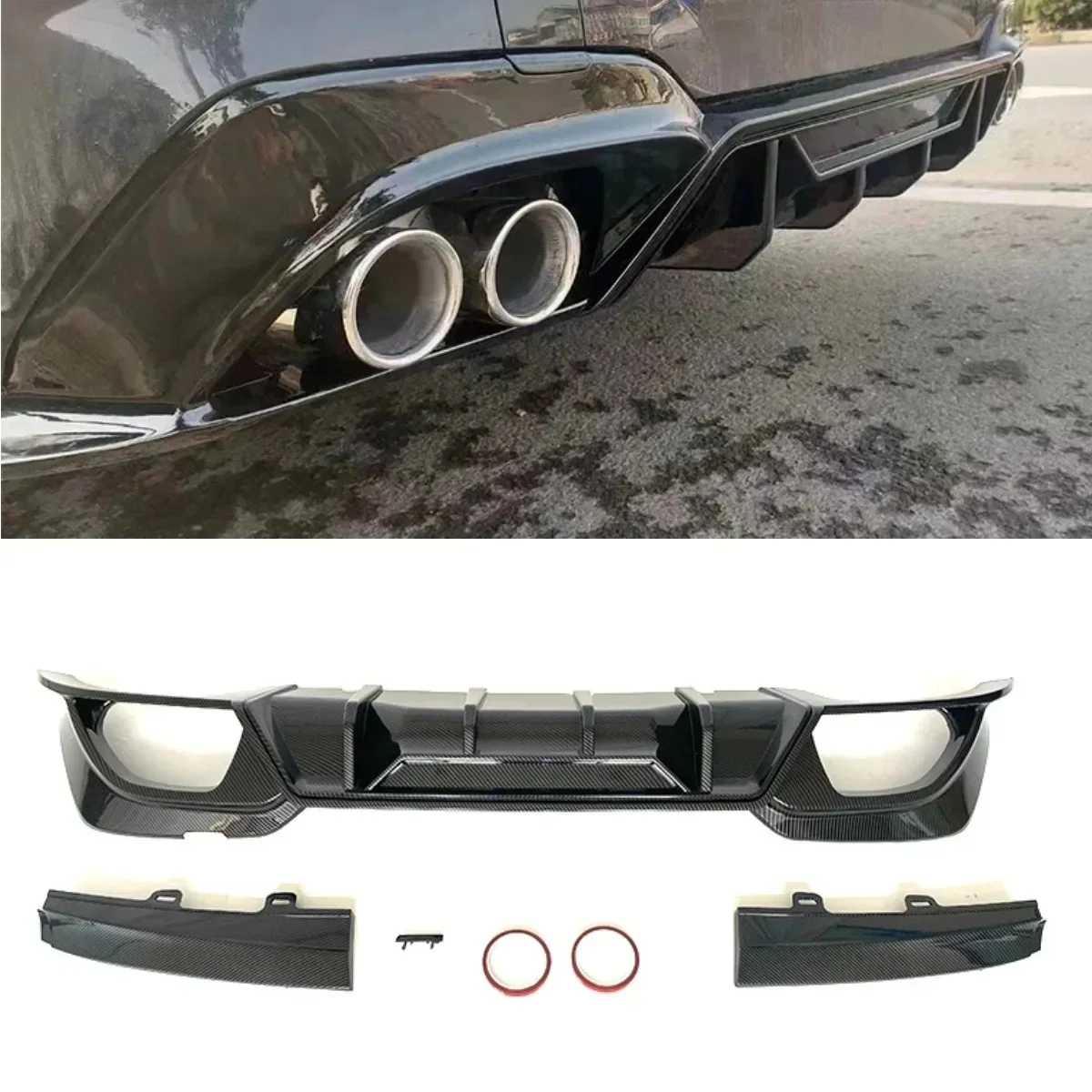 Для BMW G20 2020-2022 комплект кузова задний бампер сплиттер глянцевый черный