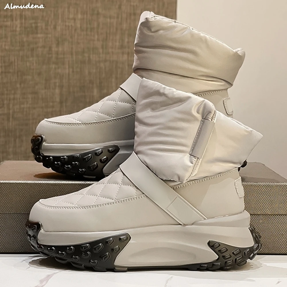 

Водонепроницаемые Нескользящие ботинки для снежной погоды, утепленные бархатные короткие ботинки на толстой подошве, ботинки до середины икры с острым носком, увеличивающие рост, 2023